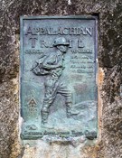Plaque at Unicoi Gap in the Chattahoochee National Forest toward the beginning of the Appalachian Trail in Georgia